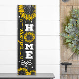 Welcome Home Sunflower Wood Porch Sign