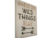 Kids Playroom Where Our Wild Things Play Wood Sign